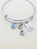 silver Eye Chart Reading Glasses Charm Bracelet, Eyeglasses, Eye Care Jewelry, N2233Z