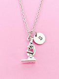 Silver Microscope Charm Necklace, N4466A