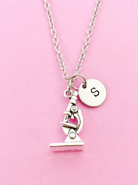 Silver Microscope Charm Necklace, N4466A