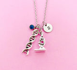DNA Necklace, Microscope Necklace, Scientists Gift, Biology Gift, Laboratory Gift, Researcher Gift, Chemistry Gift, Forensic Jewelry, N1018