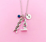 DNA Necklace, Microscope Necklace, Scientists Gift, Biology Gift, Laboratory Gift, Researcher Gift, Chemistry Gift, Forensic Jewelry, N1018