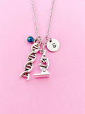 DNA Necklace, Microscope Necklace, Scientists Gift, Biology Gift, Laboratory Gift, Researcher Gift, Chemistry Gift, Forensic Jewelry, N1018