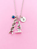 DNA Necklace, Microscope Necklace, Scientists Gift, Biology Gift, Laboratory Gift, Researcher Gift, Chemistry Gift, Forensic Jewelry, N1018