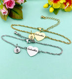 Silver or Gold Godmother Bracelet, Heart, Godmother Jewelry, Tarnish Resistant, D260A