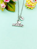 Silver I Love Swimming Charm Necklace, N2096