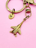 Bronze Fighter Jet Charm Keychain, N5811