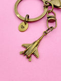 Bronze Fighter Jet Charm Keychain, N5811
