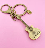 Bronze Guitar Charm Keychain, N5812