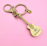 Bronze Guitar Charm Keychain, N5812