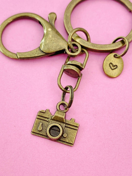Bronze Camara Charm Keychain, N5813