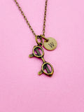 Bronze Eyeglasses Charm Necklace, N5814
