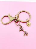 Bronze Eyeglasses Charm Keychain, N5814A