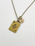 Bronze Ace of Spades Charm Necklace, N5815