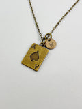 Bronze Ace of Spades Charm Necklace, N5815
