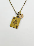 Bronze Ace of Spades Charm Necklace, N5815
