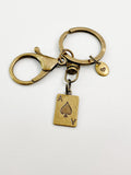 Bronze Ace of Spades Charm Keychain, N5815A
