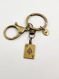 Bronze Ace of Spades Charm Keychain, N5815A
