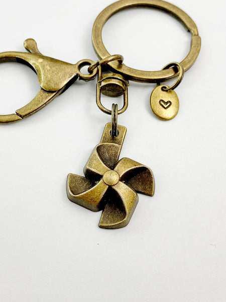 Bronze Pinwheel Charm Keychain, N5816A