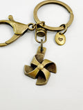 Bronze Pinwheel Charm Keychain, N5816A
