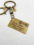 Bronze Letter Charm Keychain, The Letter Envelope Mail Charm, N5817