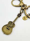 Bronze Guitar Charm Keychain, N5818
