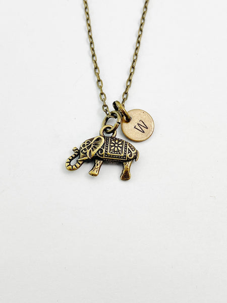 Bronze Elephant Charm Necklace, N5820