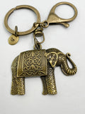 Bronze Elephant Charm Keychain, N5823