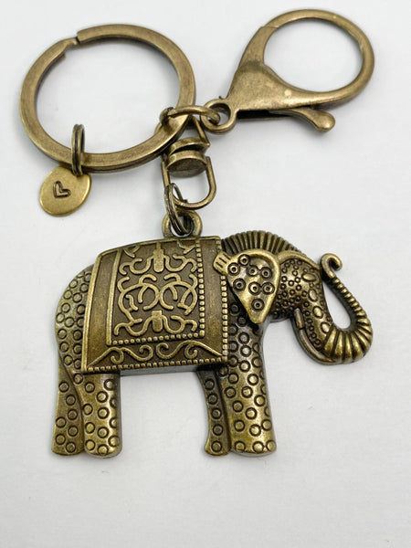 Bronze Elephant Charm Keychain, N5823