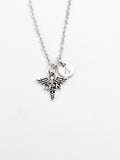 Silver Howling Wolf Charm Necklace, N5826