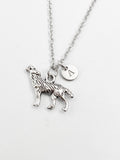 Silver Howling Wolf Charm Necklace, N5826