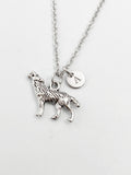 Silver Howling Wolf Charm Necklace, N5826