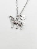 Silver Howling Wolf Charm Necklace, N5826