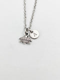 Silver Lotus flower Charm Necklace, Peace, N5828