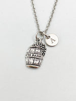 Silver Wine Barrel Charm Necklace, N4405