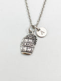 Silver Wine Barrel Charm Necklace, N4405