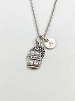 Silver Wine Barrel Charm Necklace, N4405