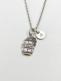 Silver Wine Barrel Charm Necklace, N4405