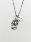 Silver Wine Barrel Charm Necklace, N4405