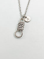 Silver Lasso Knot Rope Charm Necklace, String, N5833