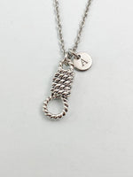 Silver Lasso Knot Rope Charm Necklace, String, N5833