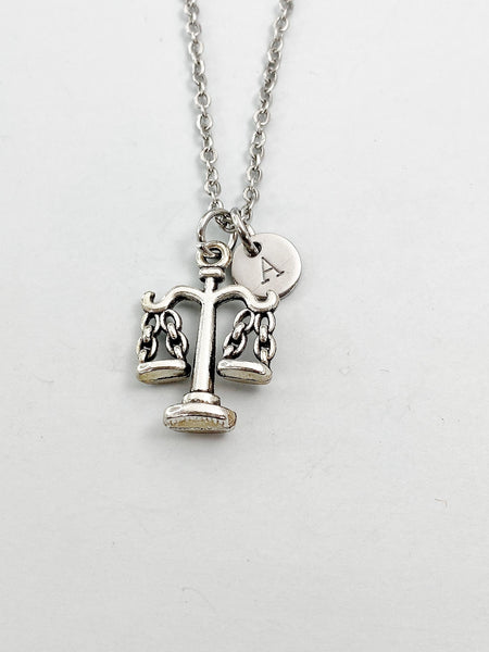 Silver Justice Scale Charm Necklace, N1387F