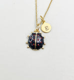 Gold Ladybug Charm Necklace, N5842