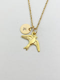 Gold Swallow Charm Necklace, Bird Charm, N5845