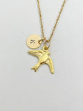 Gold Swallow Charm Necklace, Bird Charm, N5845