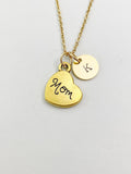 Gold Mom Heart Charm Necklace, Mother's Day Gifts, N5846
