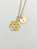Gold Honeycomb Charm Necklace, N5851