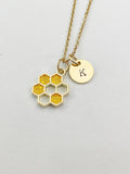 Gold Honeycomb Charm Necklace, N5851