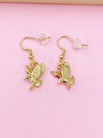 Gold Flying Eagle Earrings Hawk Bird Earrings, IN348