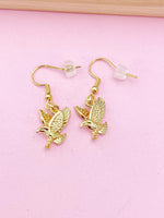 Gold Flying Eagle Earrings Hawk Bird Earrings, IN348