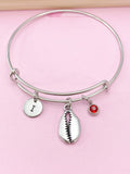 Silver Cowrie Shell Charm Bracelet, N1239